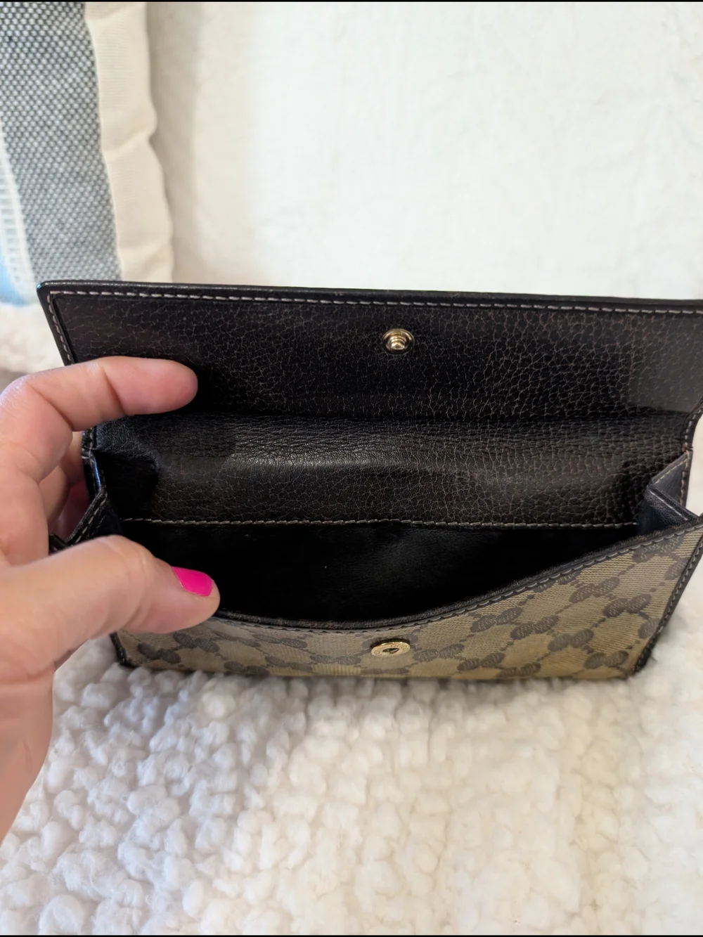 Gucci Brown GG Canvas Continental Wallet with Horsebit Detail